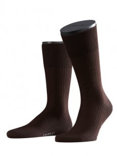 Мужские шерстяные носки тонкие и прочные с элементами ручной работы коричневого цвета Falke 14449 №7 Wool (муж.) Коричневый 5930