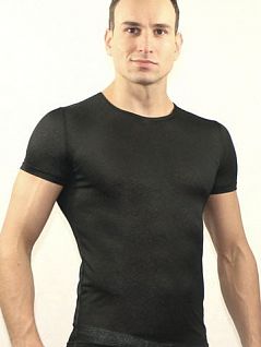 Модная мужская футболка чёрного цвета Romeo Rossi Sexy Shirts RR501 Черный распродажа