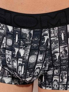 Мужские хипсы из нежного и шелковистого дышащего материала с черно-белым принтом HOM 40c2964cP284