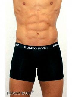 Удлиненные боксеры на широкой резинке черного цвета Romeo Rossi RTRR7001-02
