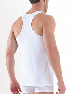 Удобная мужская майка-борцовка белого цвета из хлопка BlackSpade TENDER COTTON b9236 White