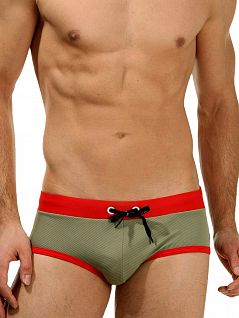 Мужские купальные плавки хипсы хаки Oboy Summer Boys 5082c76