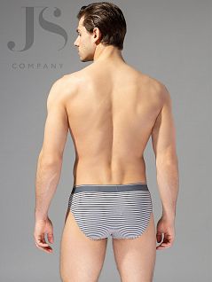 Эластичные брифы на комфортной посадке Omsa JSOmS 1224 Mare слип grigio / sripes oms