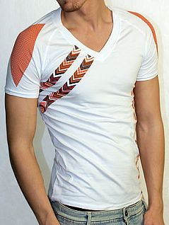 Мужская белая спортивная футболка с оранжевым принтом Doreanse Mexican Style 2575c28