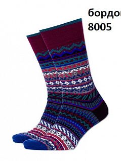 Мужские шерстянные носки Burlington 20536 Fair Isle SO Бордовый