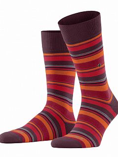 Красочные носки с игривым дизайном в полоску Burlington 21954 Polo Stripe SO Красный 8375