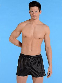 Однотонные мужские пляжные шорты черного цвета HOM Shine 07464c04