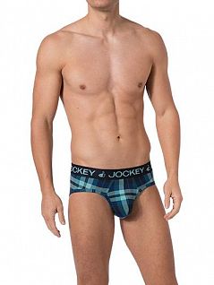 Классические брифы с клетчатым принтом Jockey 151733H (муж.) (Морской 831) Морской