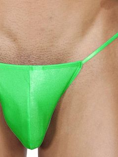 Яркие зеленые минималистические мужские стринги-ниточки с шелковистого материала Oboy Sexy Boy U67 5701c07 зеленый