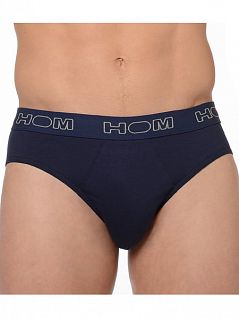 Однотонные мужские трусы брифы синего цвета HOM BoxerLine 34c4476cV010c1