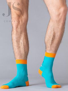 Яркие носки с принтом из высококачественного хлопка OMSA JSFREE STYLE 601 (5 пар) turchese oms