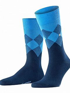 Двухцветные носки с красивым узором Burlington 21912 Hampstead SO (муж.) Темный-синий (6120)