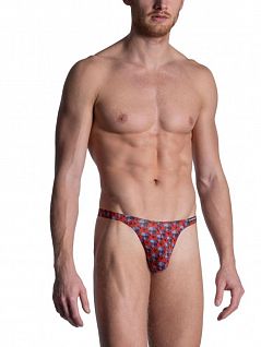Сексуальные стринги с принтом оскаленных собак красно-серого цвета Manstore 211660c9833