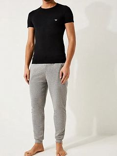 Трикотажная футболка с крупным логотипом на спине Emporio Armani 111035цц735армани Черный 20