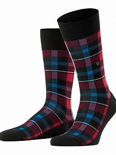 Мужские носки в клетку Burlington 21955 Heritage Check SO Черный (3000)