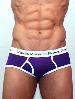 Фиолетовые мужские трусы с удобным гульфиком Romeo Rossi Heaps R366-5