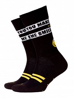 Позитивные носки в спортивном стиле с ретро-мотивами BURLINGTON 21826 Smiley Skate SO Черный (3000)