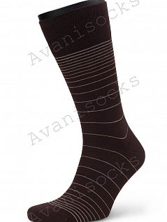 Комплект мужских хлопковых носков коричневого цвета в полоску (4 шт.) Аvani 4К-185 распродажа