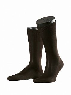 Тонкие однотонные мужские носки из хлопка коричневого цвета Falke 14651 №9 Maco (муж.) Коричневый 5930
