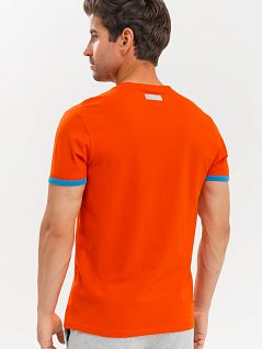 Мужская футболка свободного силуэта оранжевого цвета Bikkembergs BKK3MTS01cOrange.com