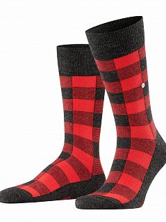 Яркие носки из хлопка с добавлением кашемира Burlington 21920 Country Lumberj Темный-серый 3080