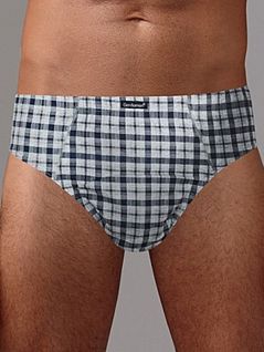 Комплект из двух мужских трусов слипов из нежного хлопка в клетку Gentlemen SIGP7702 (2 шт.) сер.клетка/син.клетка распродажа
