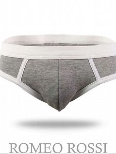 Эластичные брифы с выпуклой конструкцией серого цвета Romeo Rossi R2046-3