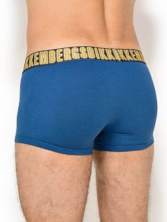 Хлопковые боксеры с оконтовкой на передней панели BIKKEMBERGS вбкт04831бикк Синий 2020