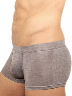 Мягкие однотонные мужские трусы хипсы серого цвета Romeo Rossi R6006-3
