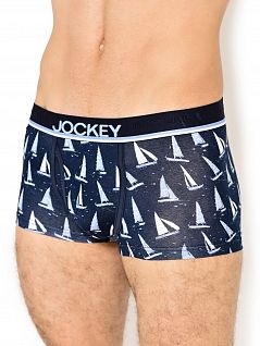 Стильные боксеры с гульфиком и принтом Jockey 183161H (муж.) Темный-синий B39