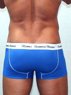 Мягкие мужские трусы хипсы с стильным гульфиком синего цвета Romeo Rossi Heaps R365-9