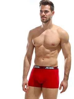 Хлопковые боксеры с двойным гульфиком с плоским швом Jolidon DT306блнТм Red
