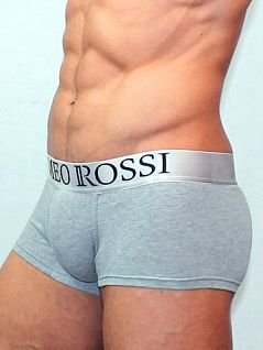 Удобные серые мужские трусы хипсы из хлопка с модной резинкой Romeo Rossi Heaps R00013-3