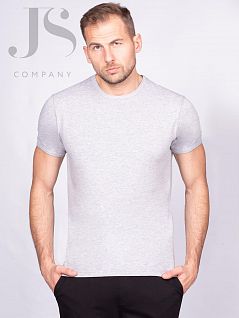 Хлопковая футболка с коротким рукавом Oxouno JSOXO 0059 KULIR Slim fit U-вырез серый oxo
