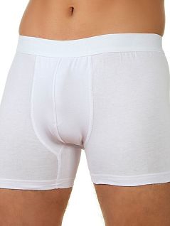 Однотонные боксеры на пришивной резинке белого цвета Underwear RTE50101-02