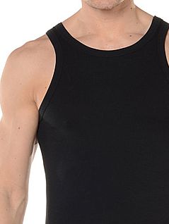 Мягкая мужская майка чёрного цвета HOM First Cotton 03254cK9 распродажа