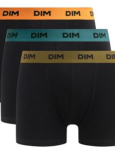Набор боксеров на жаккардовой контрастной резинке (3шт) DIM FG005D/3 Черный (Тыква/Персидский/Кофе)