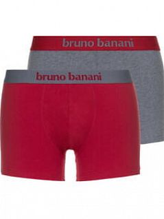 Комфортные боксеры с гульфиком на подкладке (2шт) BRUNO BANANI 22031388бруно Темный-серый-красный 4223