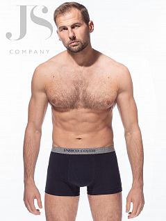 Гладкие боксеры на двойной передней панели Enrico Coveri JSEB 1675 boxer nero / grigio ecv