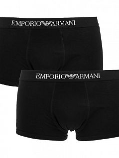 Комплект мужских боксеров на пришивной резинке (2шт) Emporio Armani 111613сс722армани Черный 7320