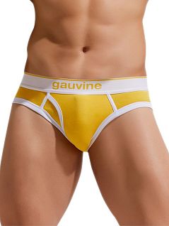Стильные брифы на брендированной резинке желтого цвета GAUVINE RTGAU2002-08
