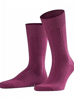 Мягкие носки из шерсти с полиамидом Falke 14423 Lhasa Rib (муж.) Бордовый 8712