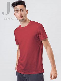 Яркая футболка с горловиной из рибаны Oxouno JSOXO 0907 KULIR 02 Classic U-вырез чили oxo