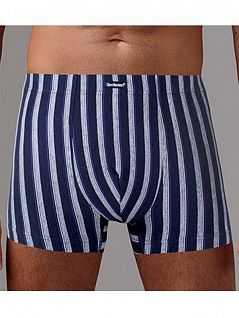 Хлопковые мужские трусы боксеры в серо-синюю полоску Gentlemen SIGS5016