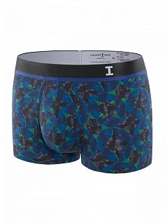 Красивые боксеры с узором на гладкой резинке синего цвета I AM WHAT I WEAR FM-1236H99-F86