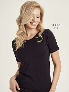 Легкая футболка из вискозы Taro VOTaro_24W Bluzka 3062-01 Черный