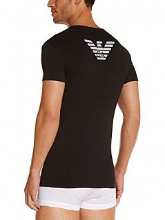 Комфортная футболка с V-образным вырезом Emporio Armani 111274цц725армани Черный