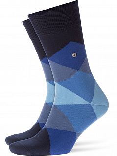 Современные носки с оригинальным рисунком Argyle BURLINGTON 20942 Clyde (муж.) Синий 6122