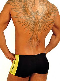 Спортивные мужские трусы хипсы Doreanse черные с жетыми вставками Fitness Collection 1599c01