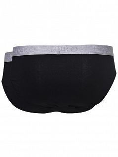 Комплект из двух хлопковых мужских трусов слипов черного цвета Hanro 073075ханро Черный распродажа